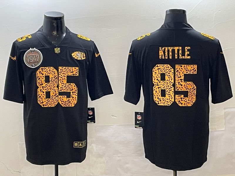 Men San Francisco 49ers #85 Kittle Black Panther pattern Nike 2025 Limited NFL Jersey style 2